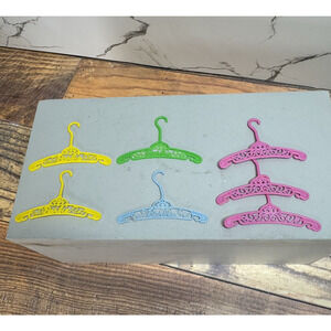 Vintage Barbie Filigree Hangers Lot Of 7‎ Mod Colors 1970s